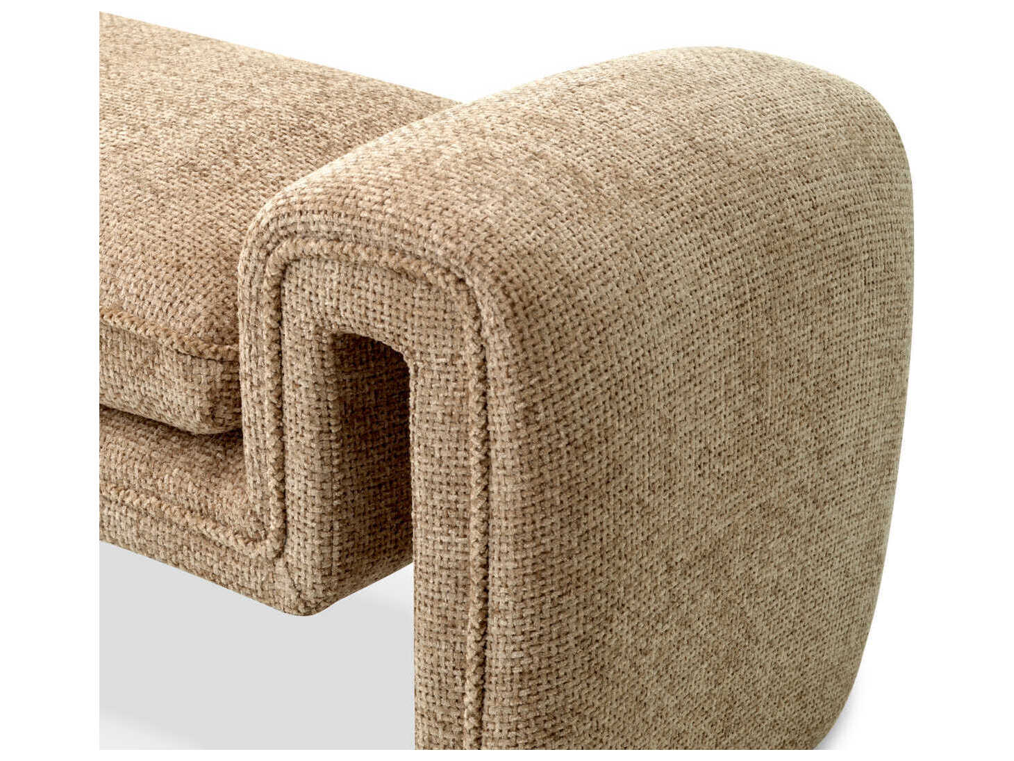 Eichholtz Tondo Lyssa Sand Beige Upholstered Accent Bench