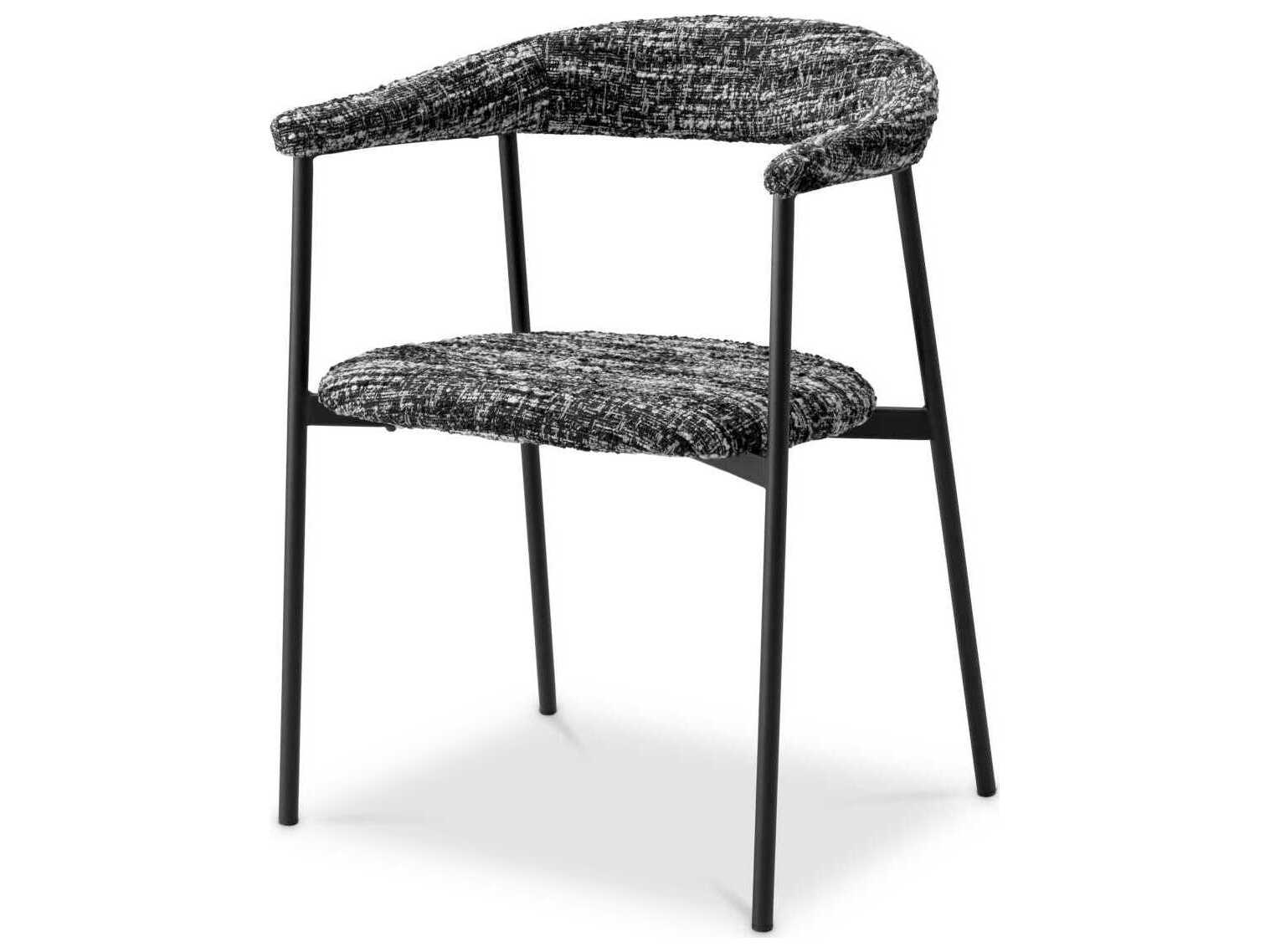 Eichholtz Julio Black Upholstered Arm Dining Chair Set of 2