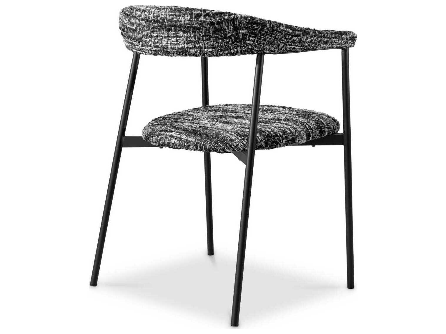 Eichholtz Julio Black Upholstered Arm Dining Chair Set of 2