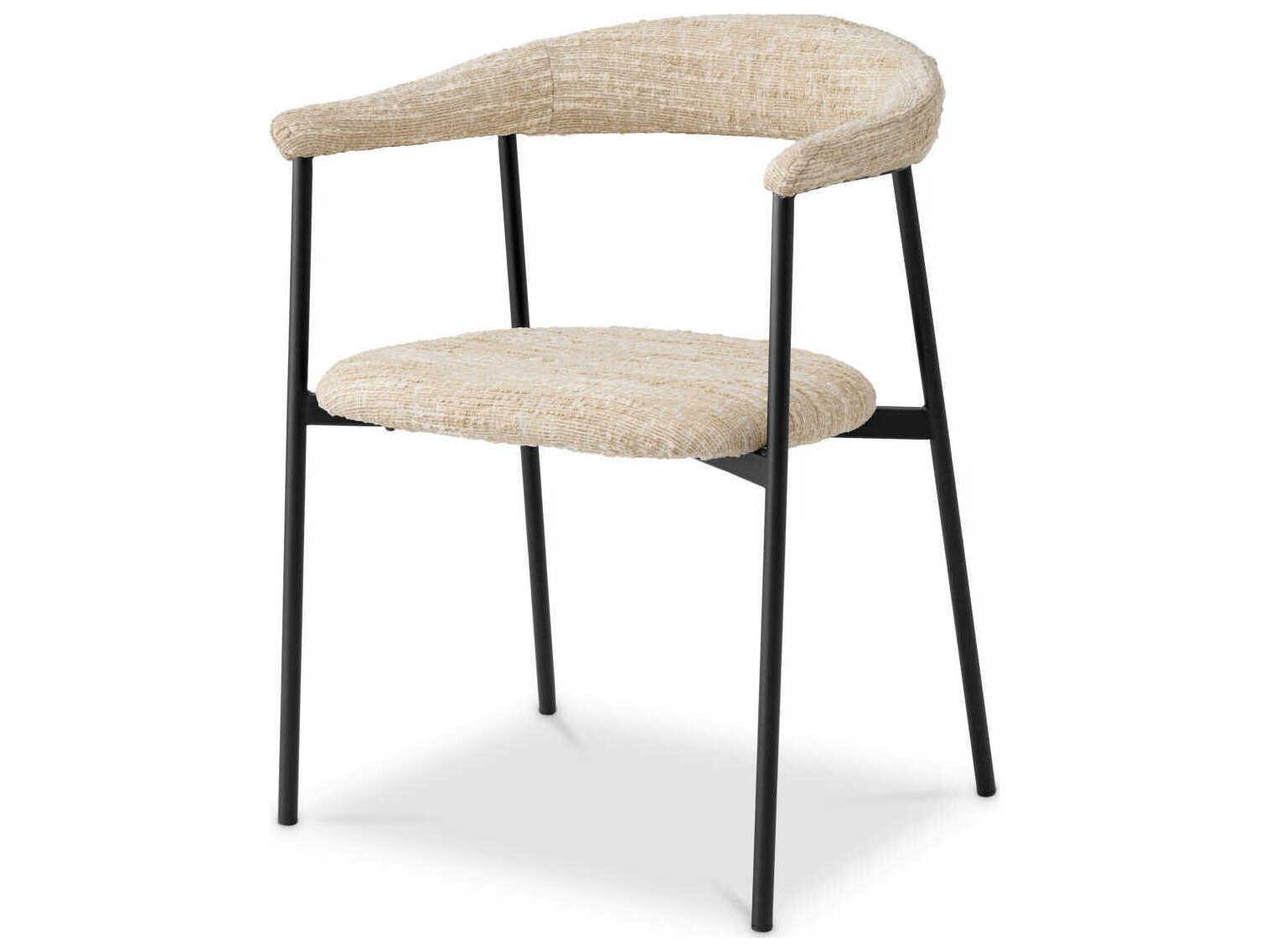 Eichholtz Julio Black Upholstered Arm Dining Chair Set of 2