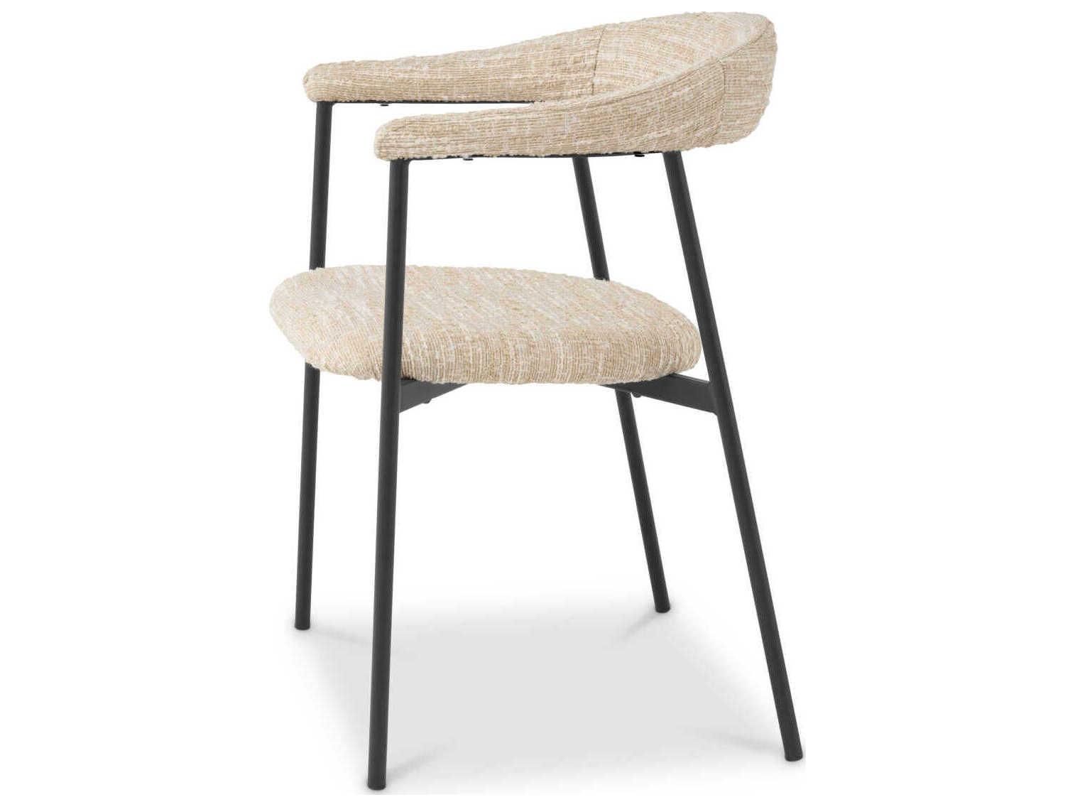 Eichholtz Julio Black Upholstered Arm Dining Chair Set of 2