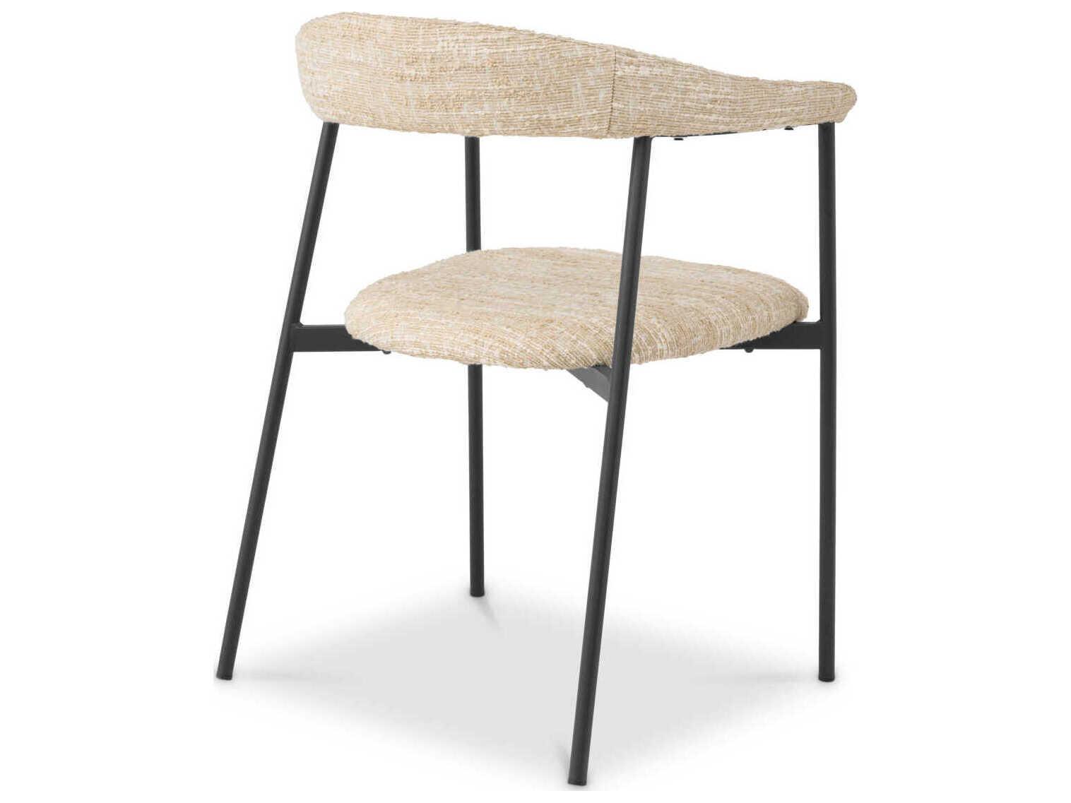 Eichholtz Julio Black Upholstered Arm Dining Chair Set of 2