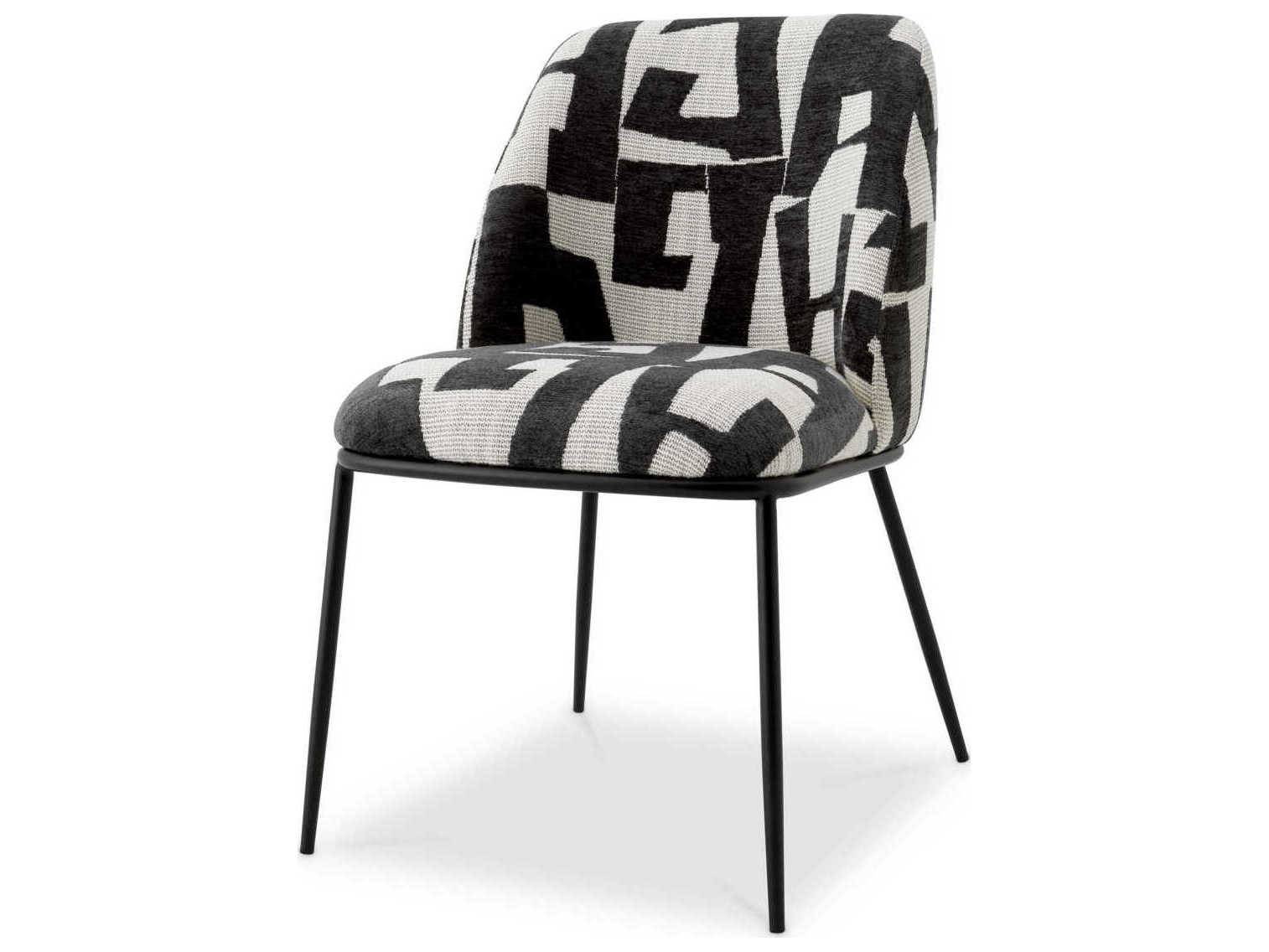 Eichholtz Caleb Black Upholstered Armless Dining Chair