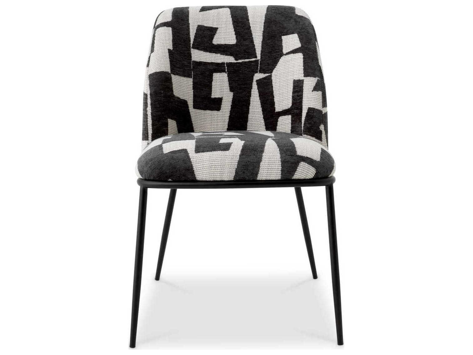 Eichholtz Caleb Black Upholstered Armless Dining Chair