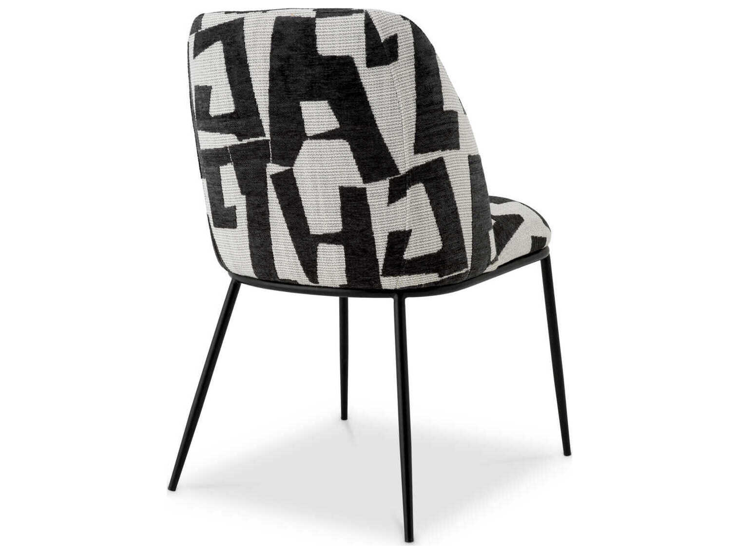 Eichholtz Caleb Black Upholstered Armless Dining Chair