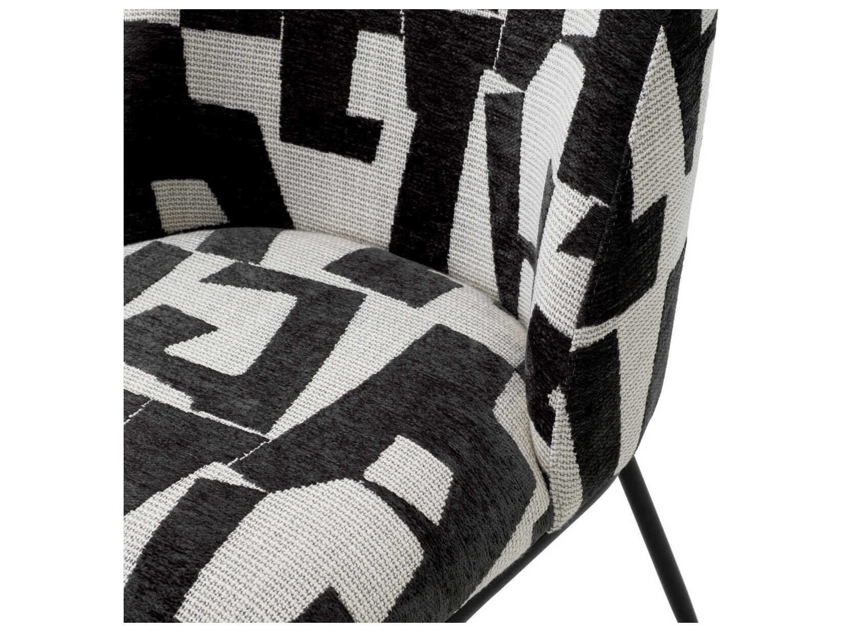 Eichholtz Caleb Black Upholstered Armless Dining Chair