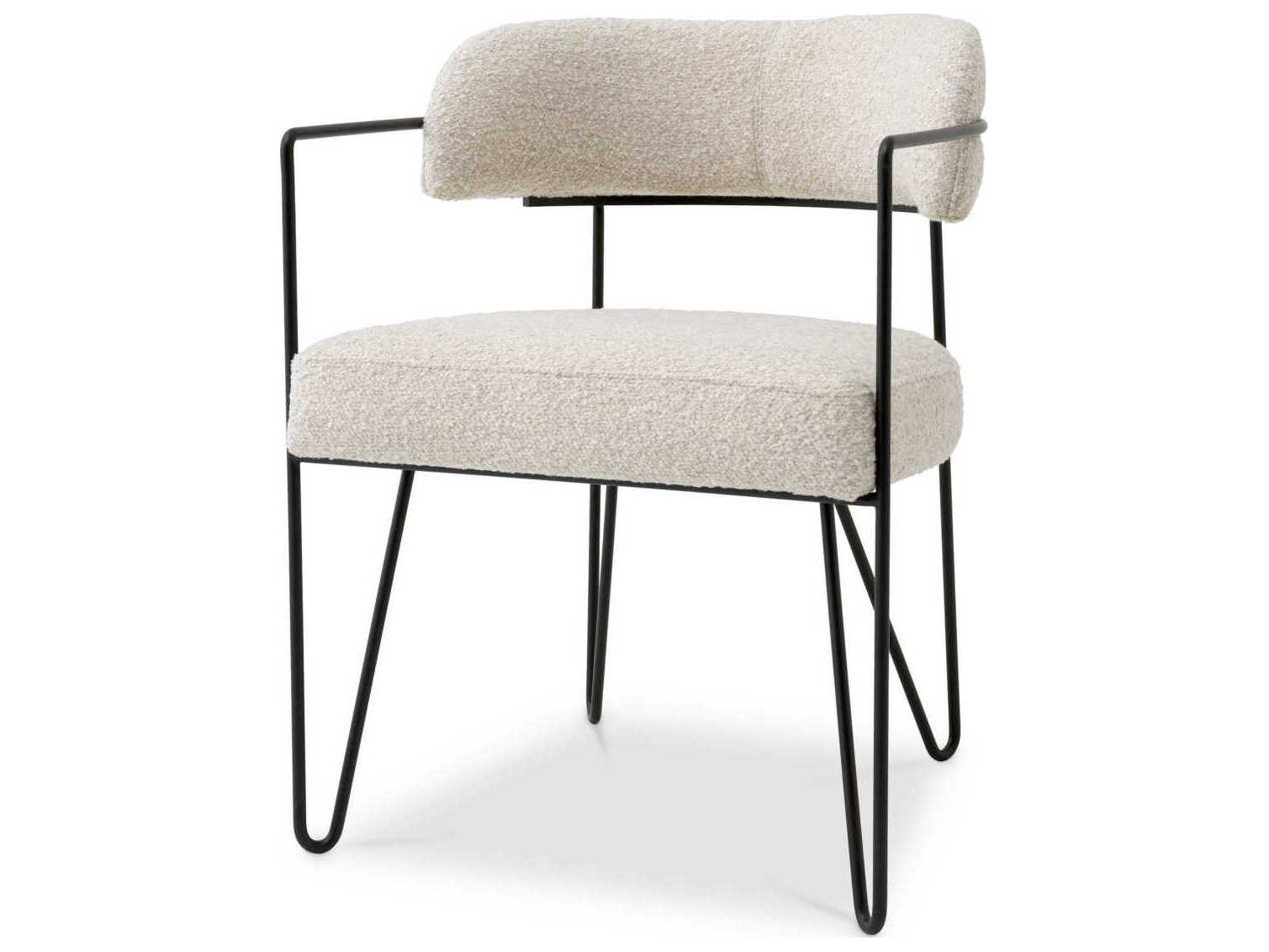 Eichholtz Giuseppe Black Upholstered Arm Dining Chair