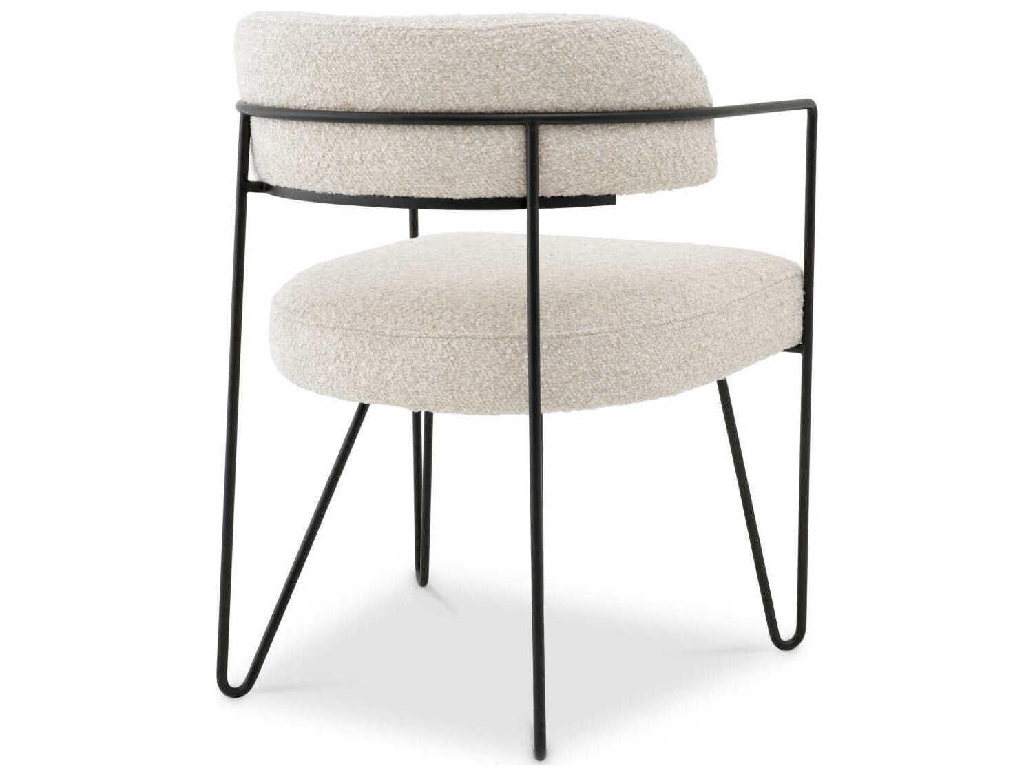 Eichholtz Giuseppe Black Upholstered Arm Dining Chair