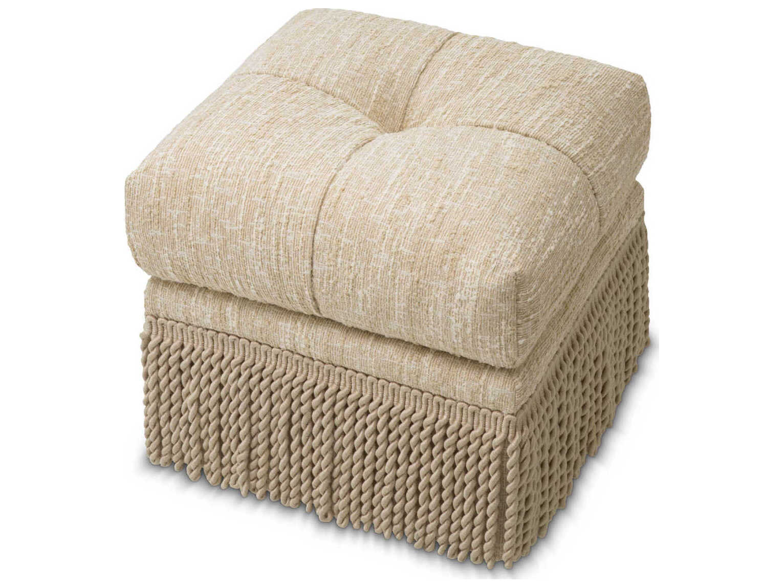 Eichholtz Dorantes Boucle Sonata Cream Upholstered Accent Stool