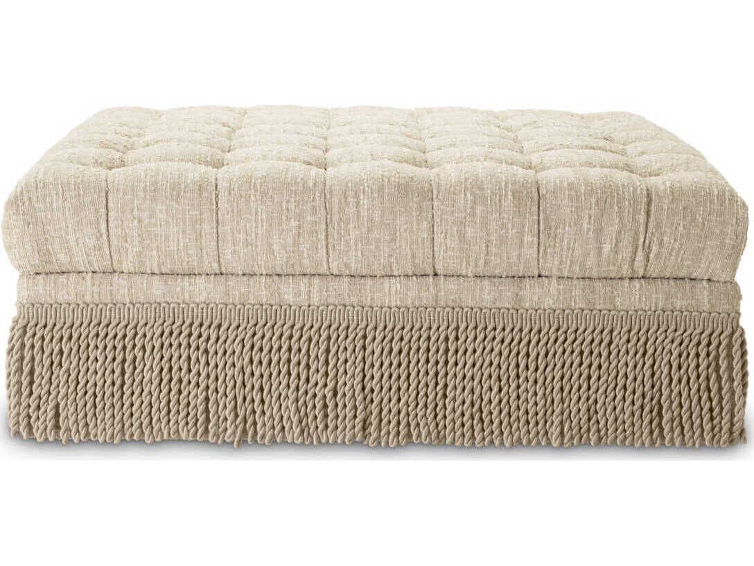 Eichholtz Dorantes Boucle Sonata Cream Upholstered Ottoman