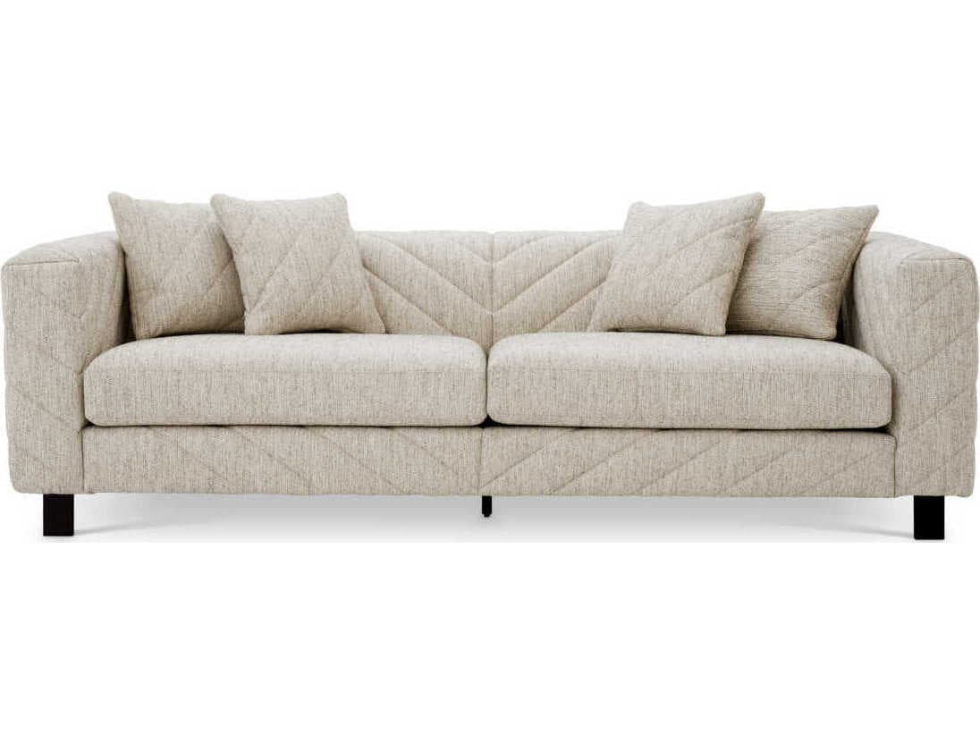 Eichholtz Avellino Splendor Light Grey Black Feet Upholstered Sofa