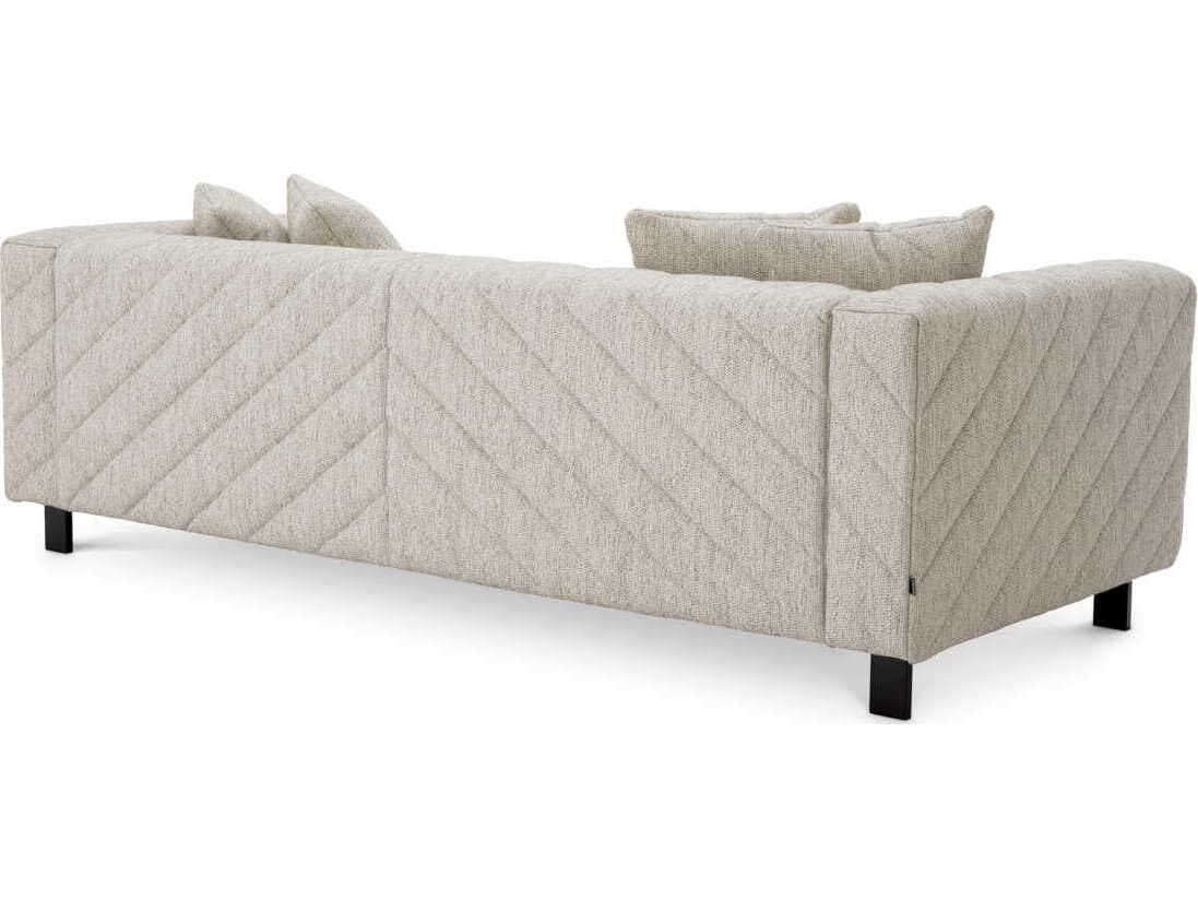 Eichholtz Avellino Splendor Light Grey Black Feet Upholstered Sofa