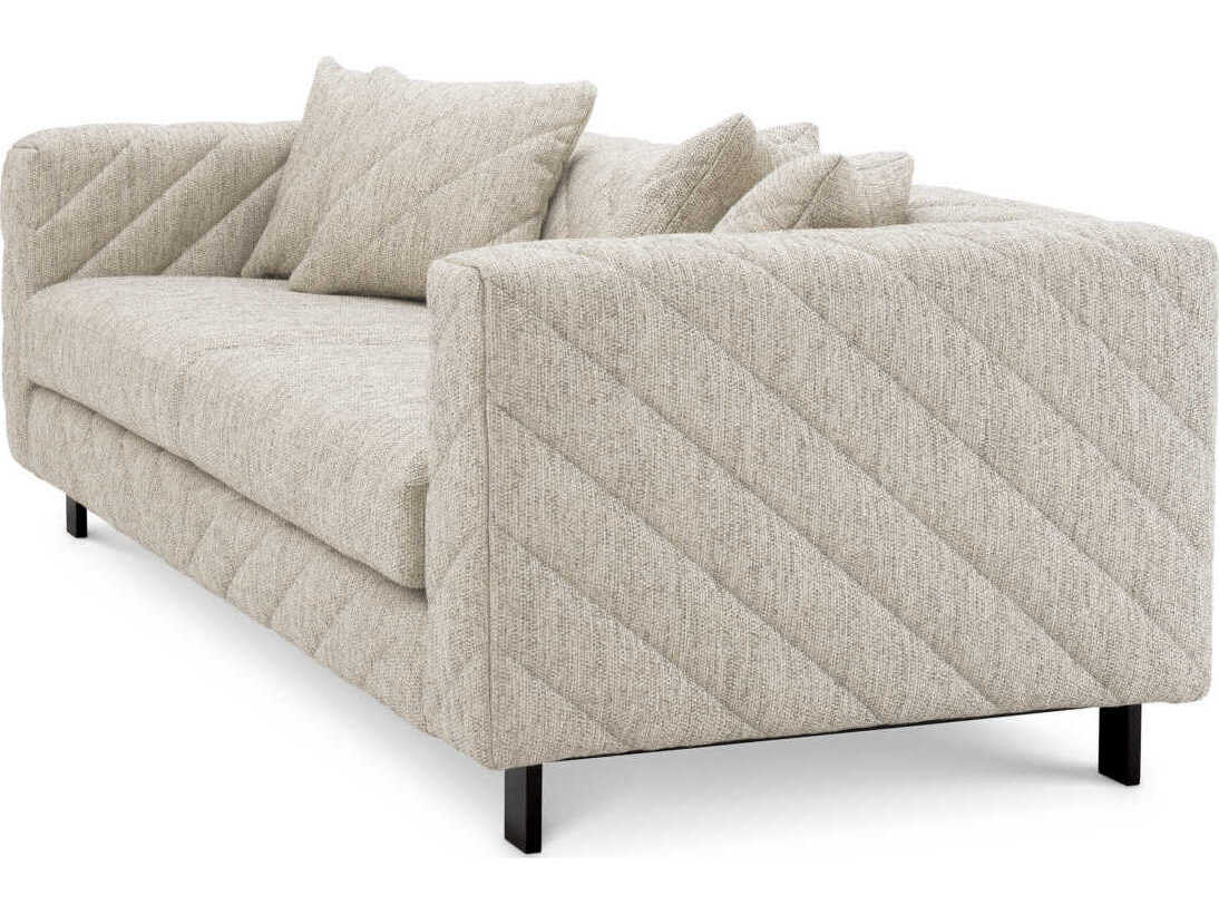 Eichholtz Avellino Splendor Light Grey Black Feet Upholstered Sofa