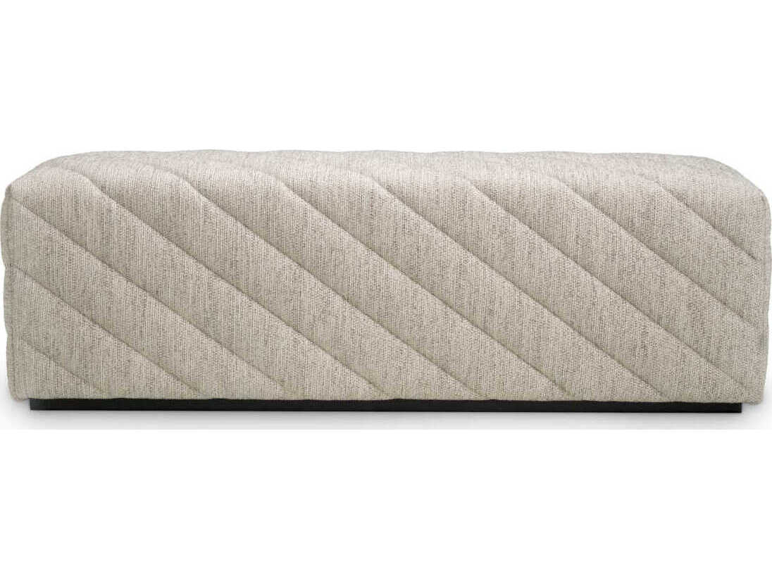 Eichholtz Avellino Splendor Light Grey Black Base Upholstered Accent Bench