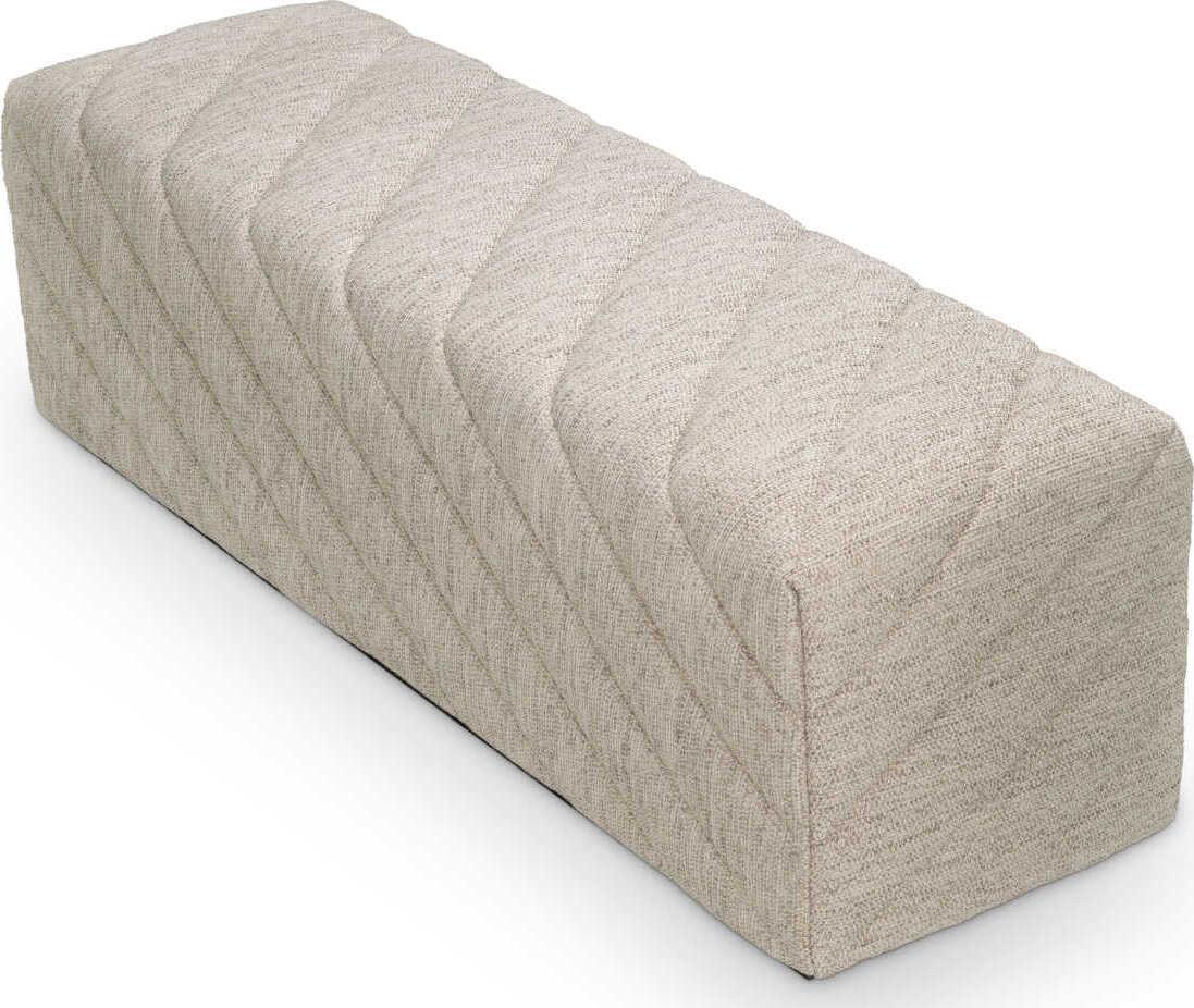 Eichholtz Avellino Splendor Light Grey Black Base Upholstered Accent Bench