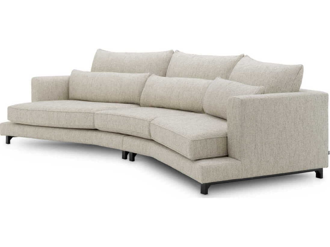 Eichholtz Savarana Splendor Light Grey Black Feet Upholstered Sofa