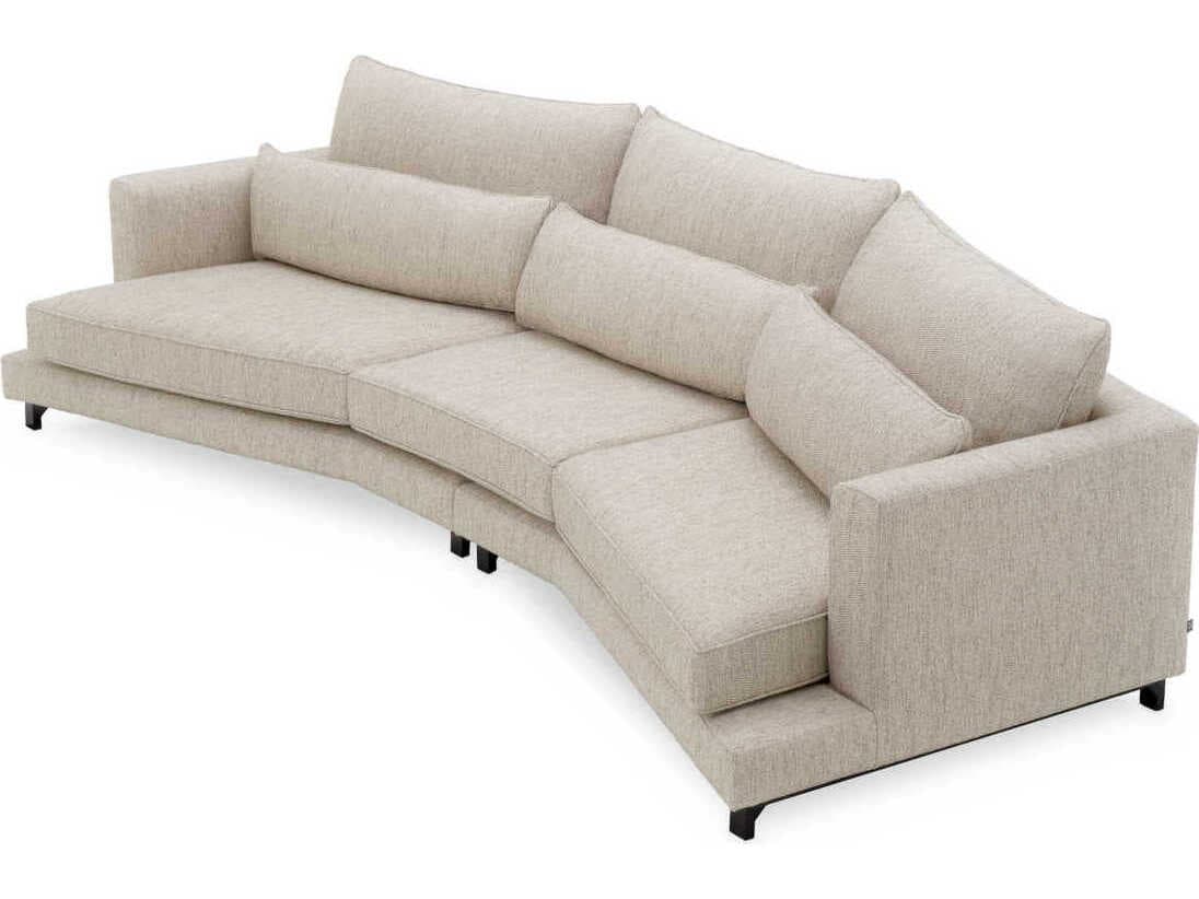 Eichholtz Savarana Splendor Light Grey Black Feet Upholstered Sofa