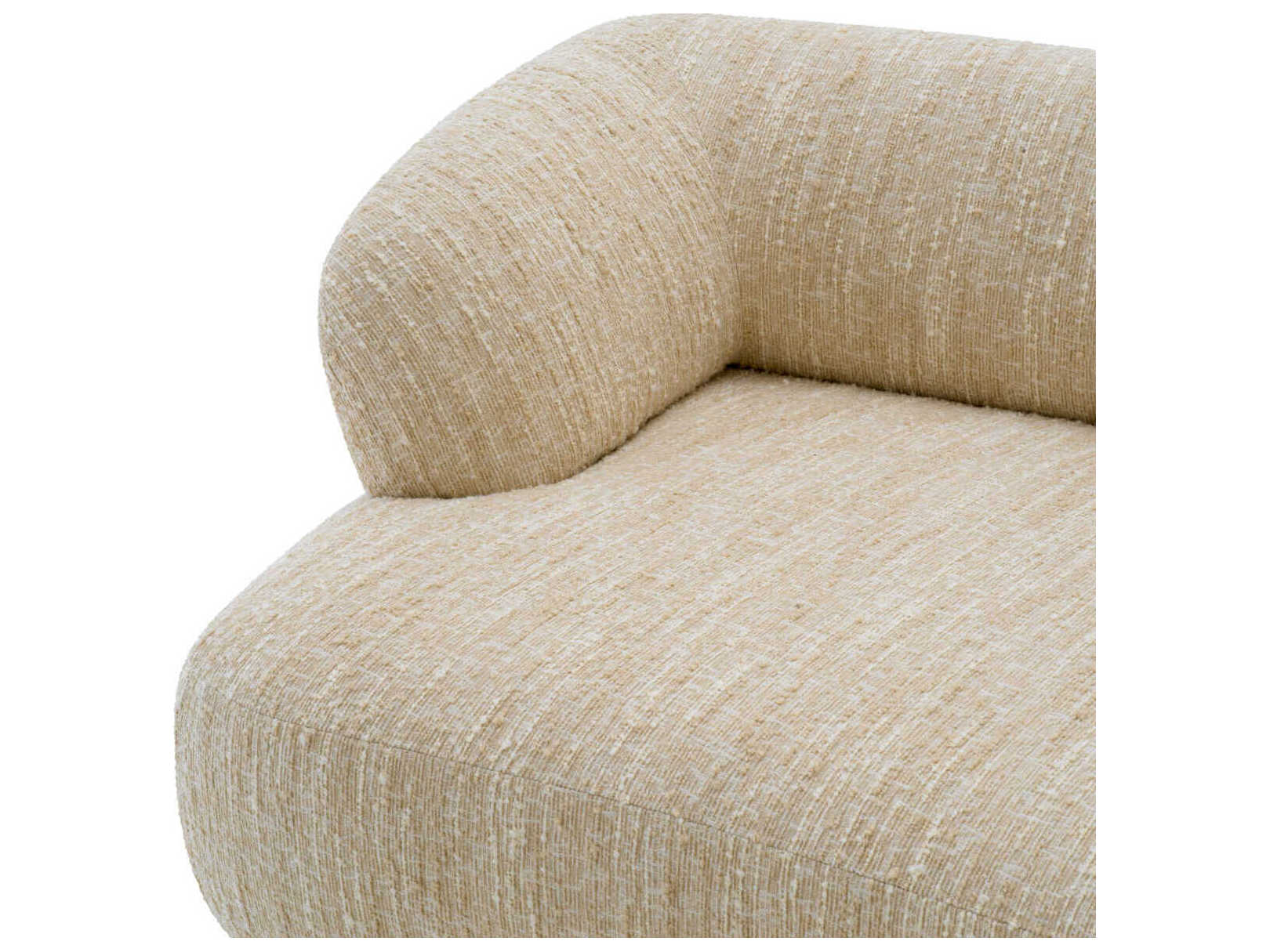 Eichholtz Cordova Boucle Sonata Cream Black Feet Upholstered Sofa