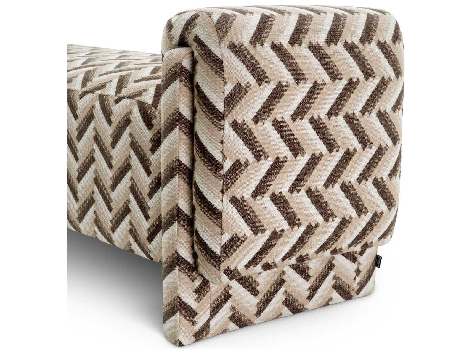 Eichholtz Del Chevron Brown Upholstered Accent Bench