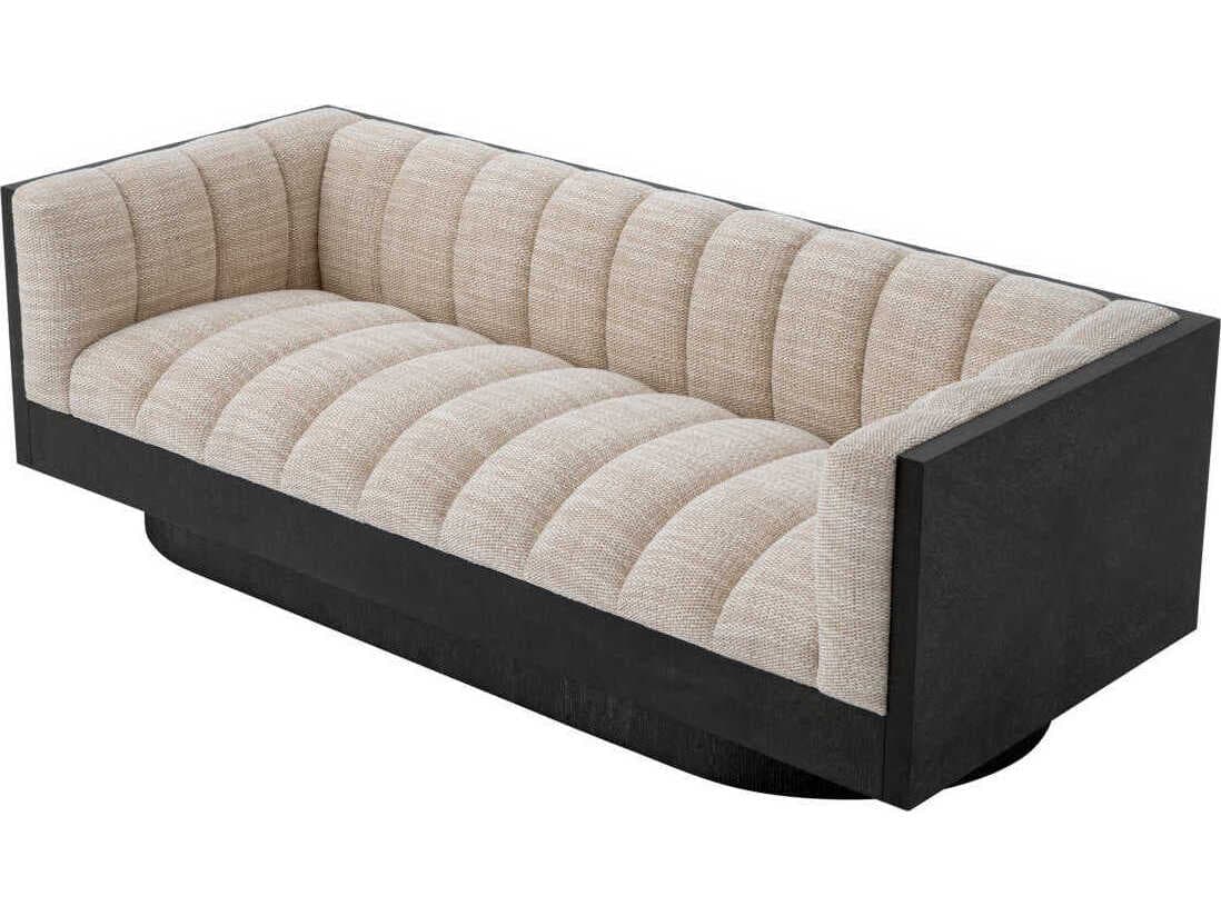 Eichholtz Davide Skyward Sand Oak Veneer Beige Upholstered Sofa