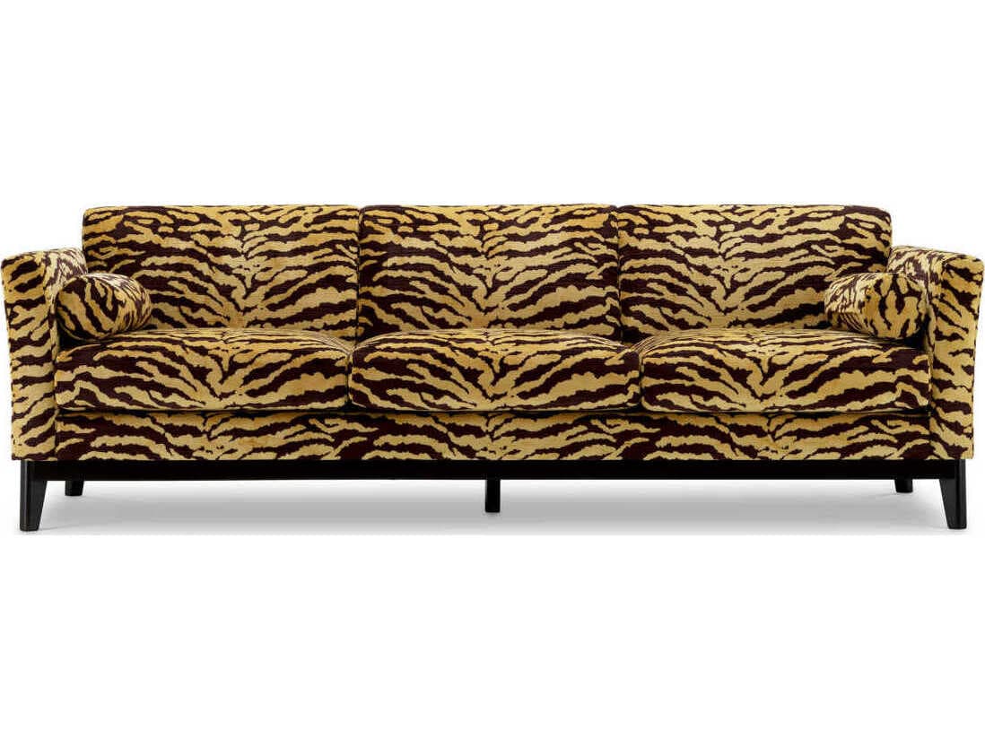 Eichholtz Flux Tigris Brown Black Frame Upholstered Sofa