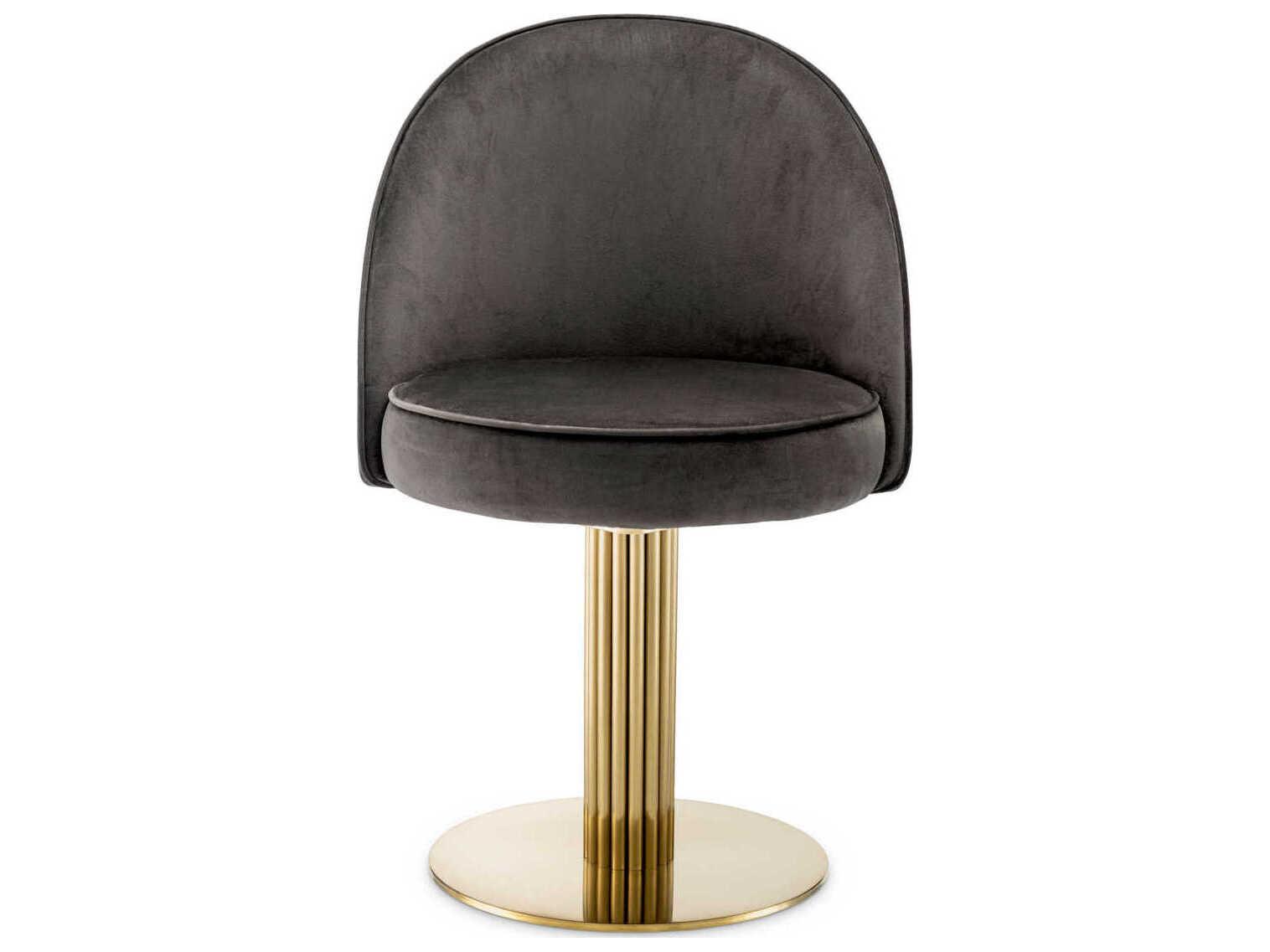 Eichholtz Dorland Gold Velvet Upholstered Armless Dining Chair