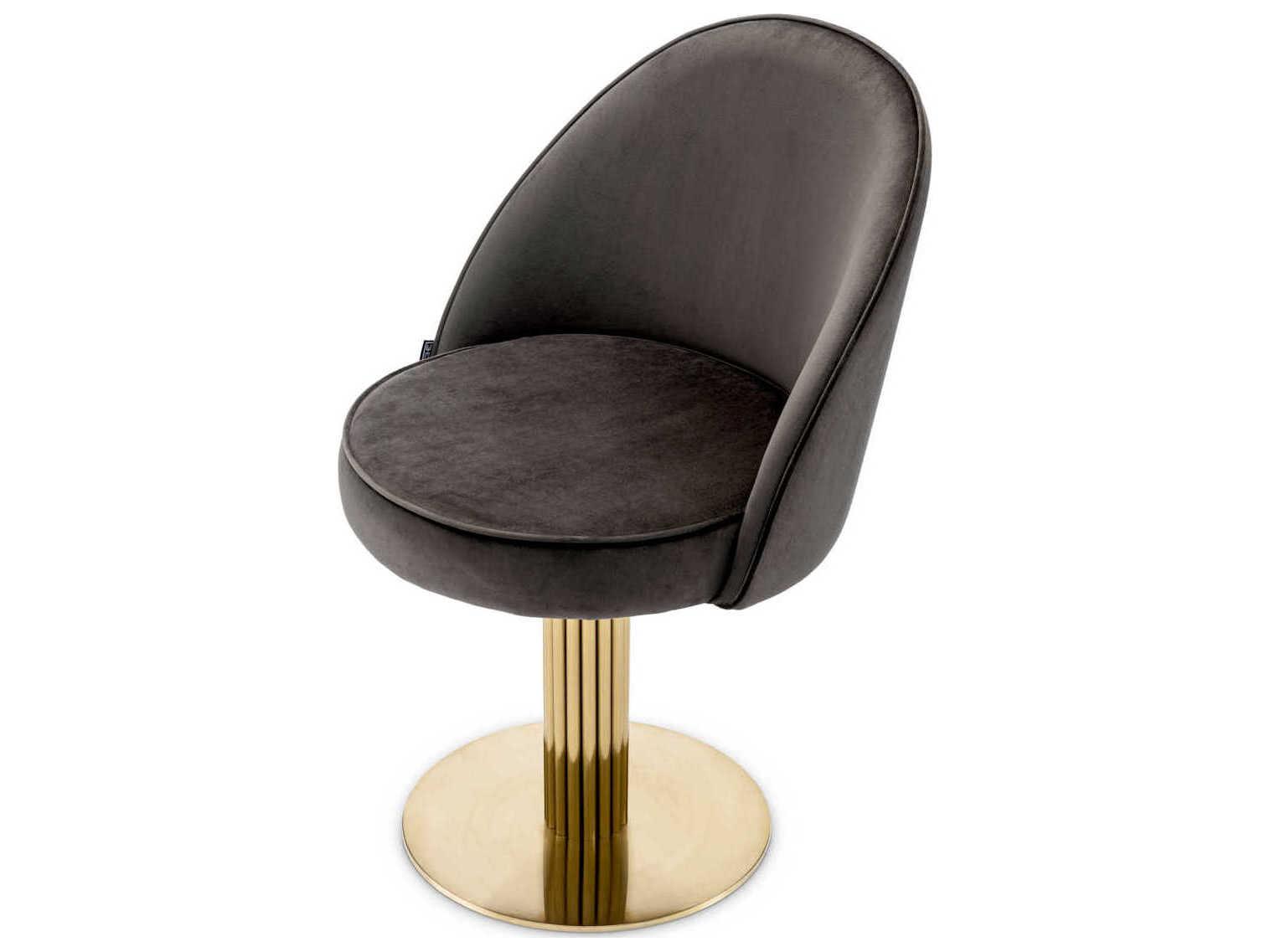 Eichholtz Dorland Gold Velvet Upholstered Armless Dining Chair