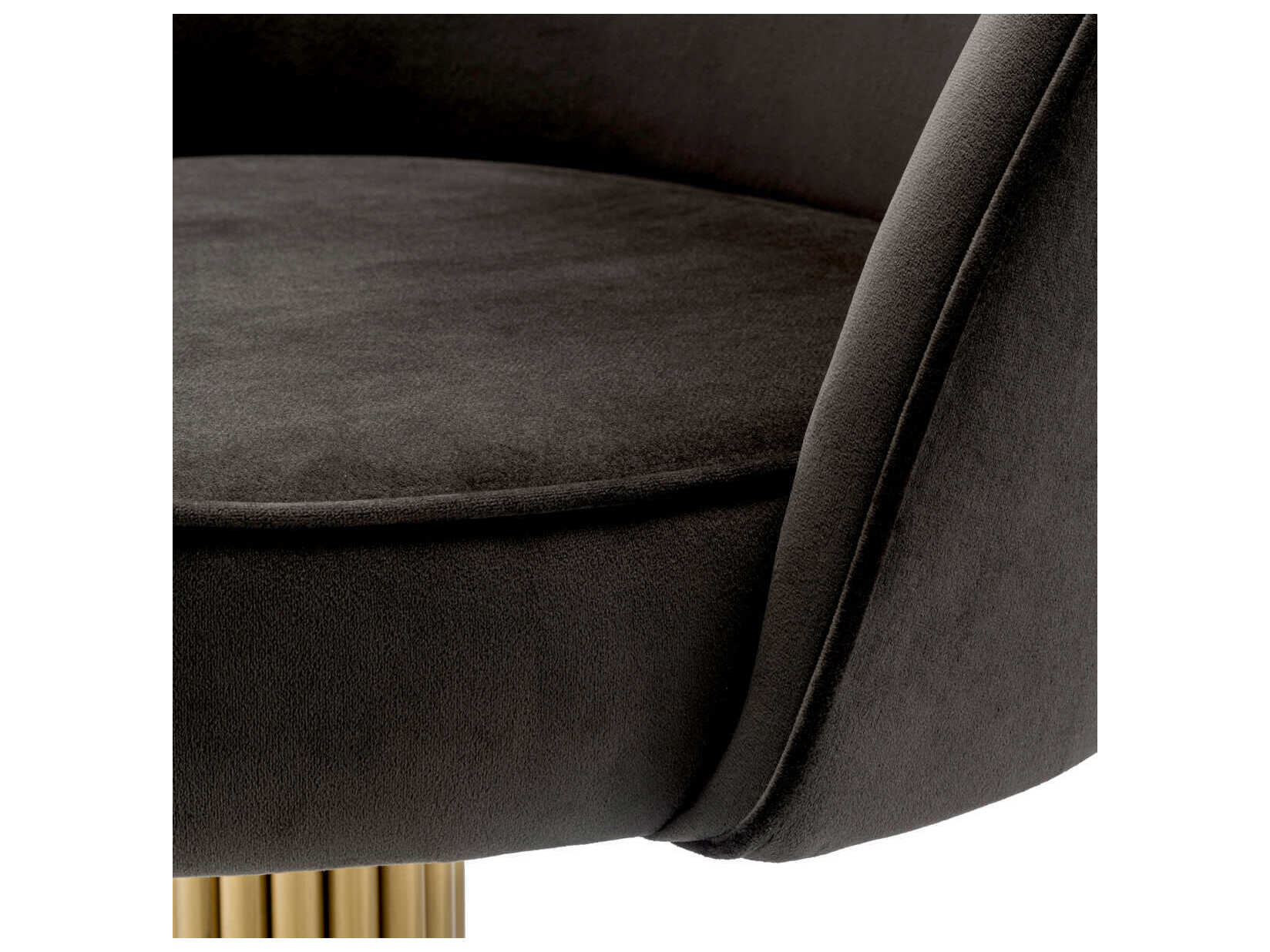 Eichholtz Dorland Gold Velvet Upholstered Armless Dining Chair