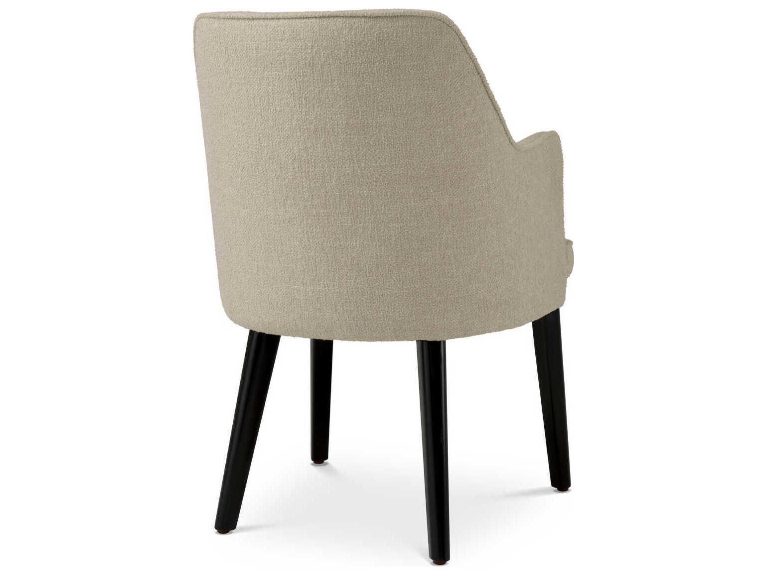 Eichholtz Lavinia Hardwood Black Upholstered Arm Dining Chair