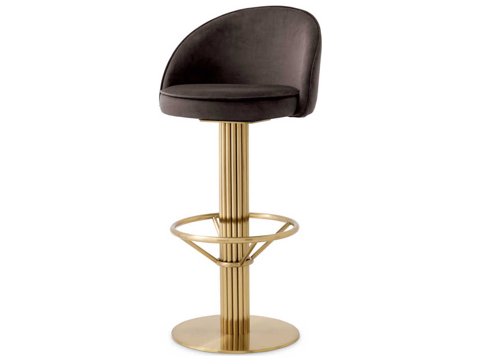 Eichholtz Dorland Velvet Upholstered Swivel Bar Stool
