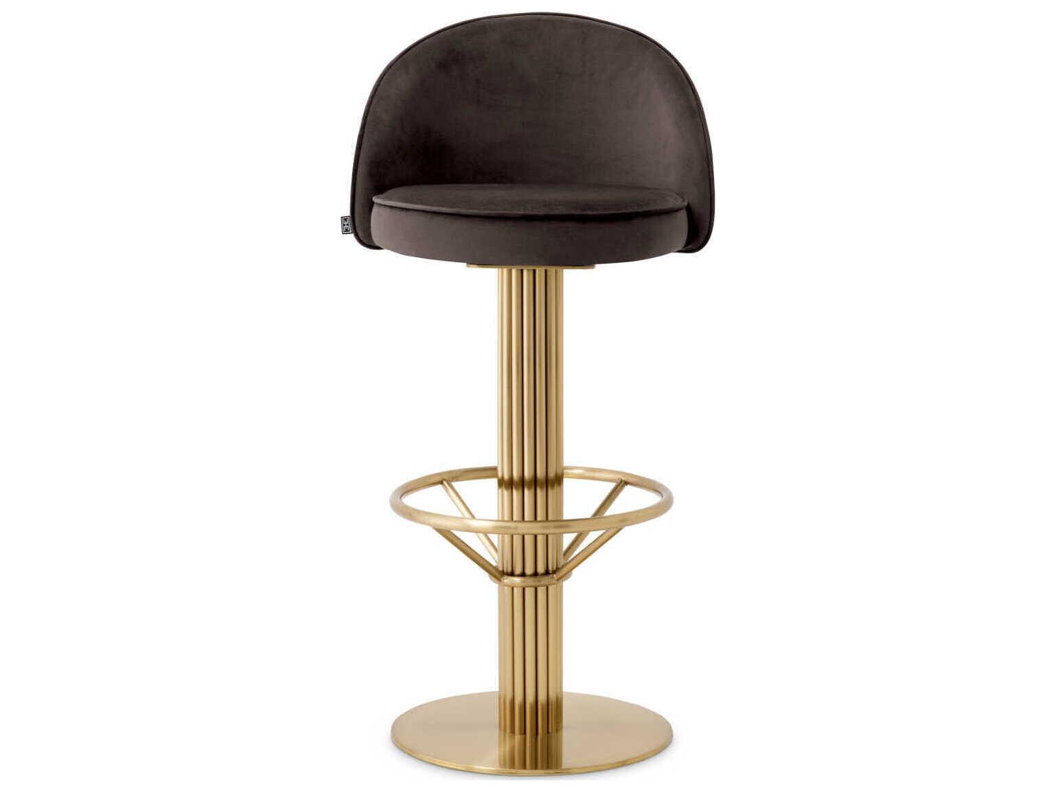 Eichholtz Dorland Velvet Upholstered Swivel Bar Stool