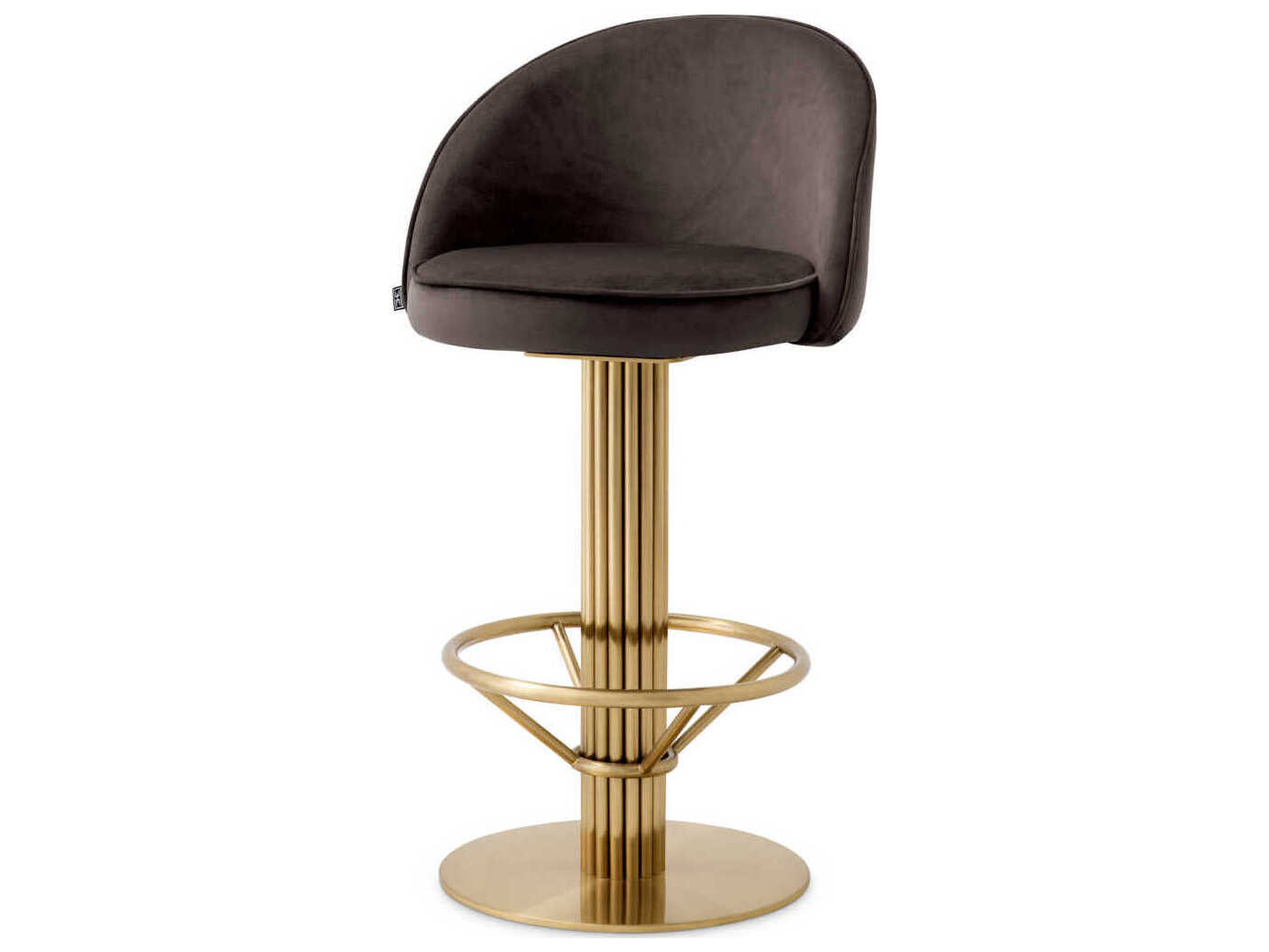 Eichholtz Dorland Velvet Upholstered Swivel Counter Stool