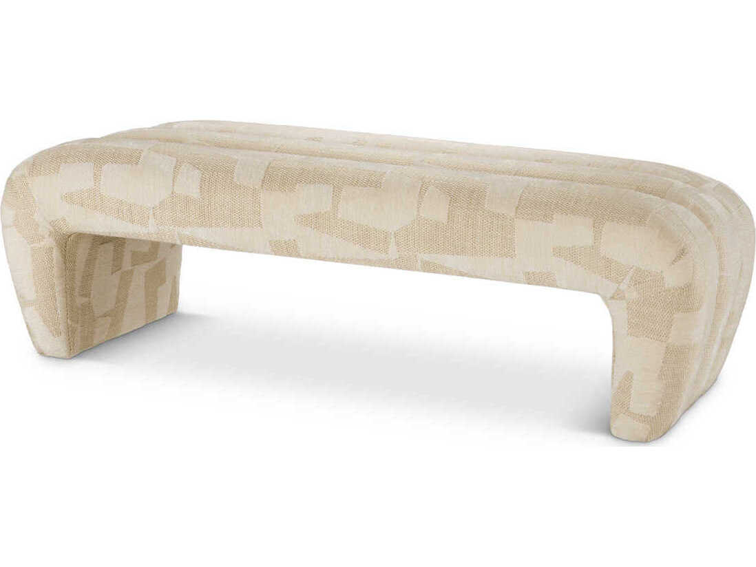 Eichholtz Eastborne Brooklyn Sand Beige Upholstered Accent Bench