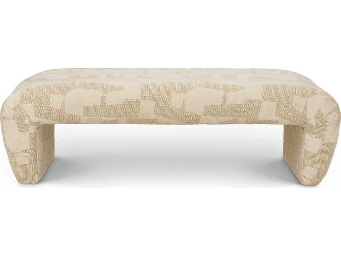 Eichholtz Eastborne Brooklyn Sand Beige Upholstered Accent Bench