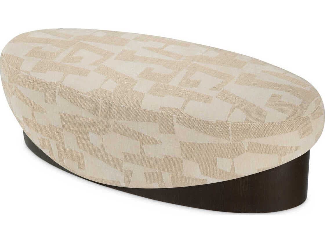 Eichholtz Raymond Brooklyn Sand Oak Veneer Beige Upholstered Accent Bench