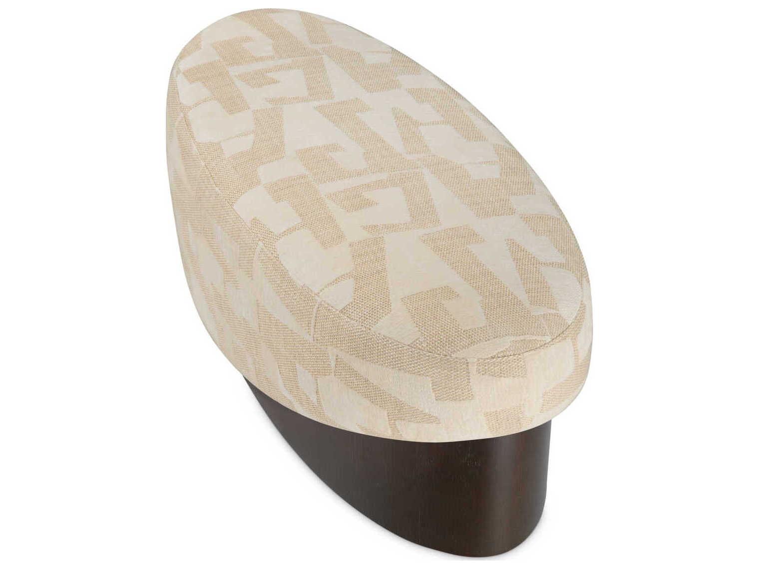 Eichholtz Raymond Brooklyn Sand Oak Veneer Beige Upholstered Accent Bench