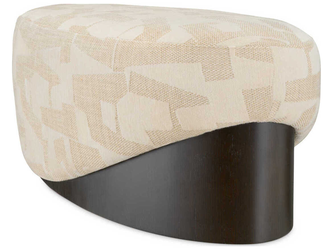 Eichholtz Raymond Brooklyn Sand Oak Veneer Beige Upholstered Accent Bench
