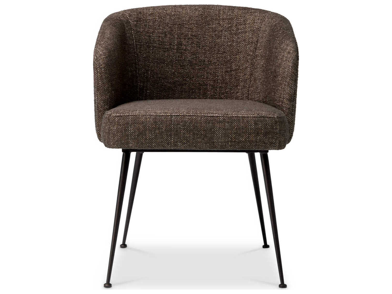 Eichholtz Aiden Brown Upholstered Arm Dining Chair