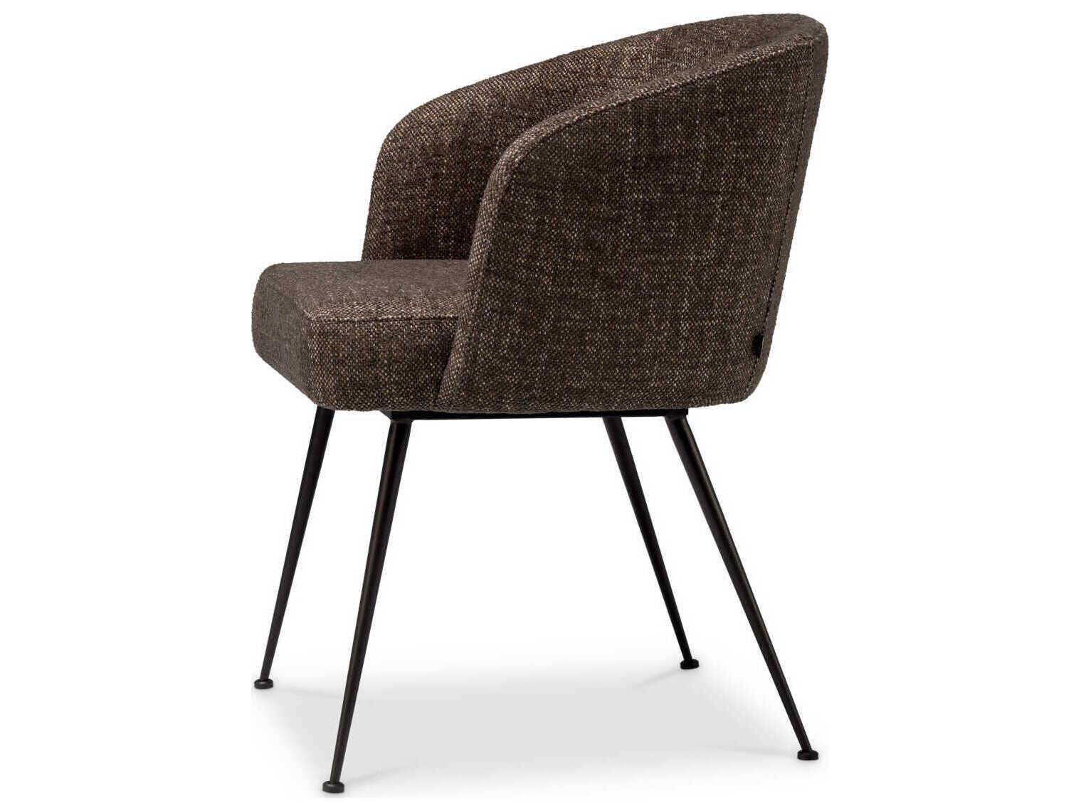 Eichholtz Aiden Brown Upholstered Arm Dining Chair