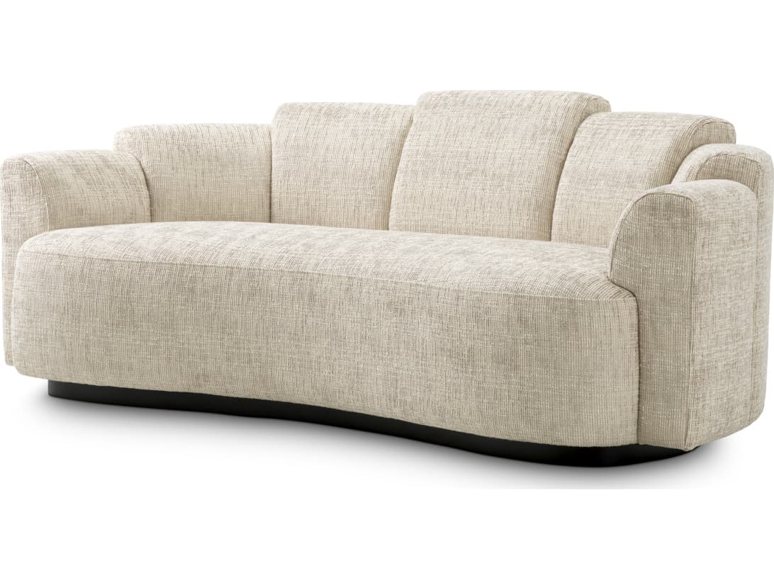 Eichholtz Creststone Beige X Black Base Upholstered Sofa