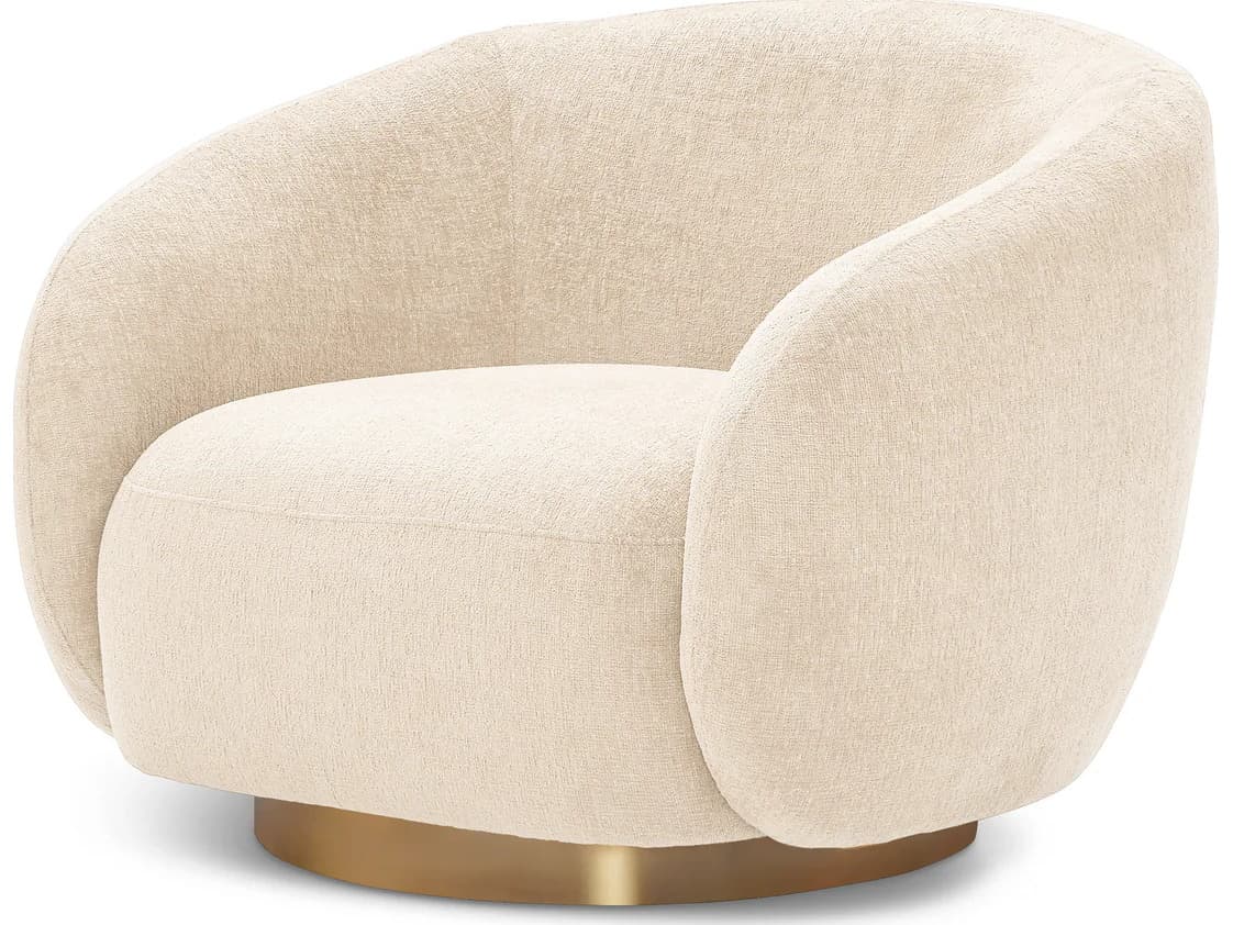 Eichholtz Brice Swivel Chair in Stratfort Pearl