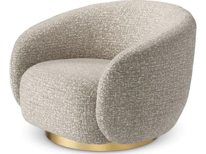 Eichholtz Brice Swivel Chair in Montclair Silver