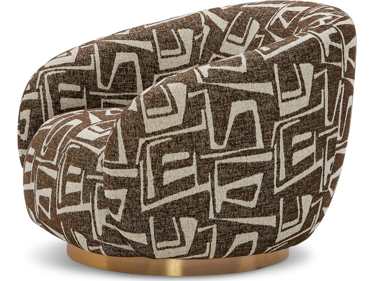 Eichholtz Brice Swivel Chair in Davenport Dark Brown