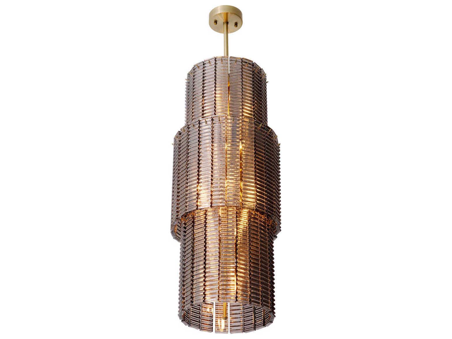 Eichholtz Imperial Antique Bronze Traditional Cylinder Tiered Chandelier