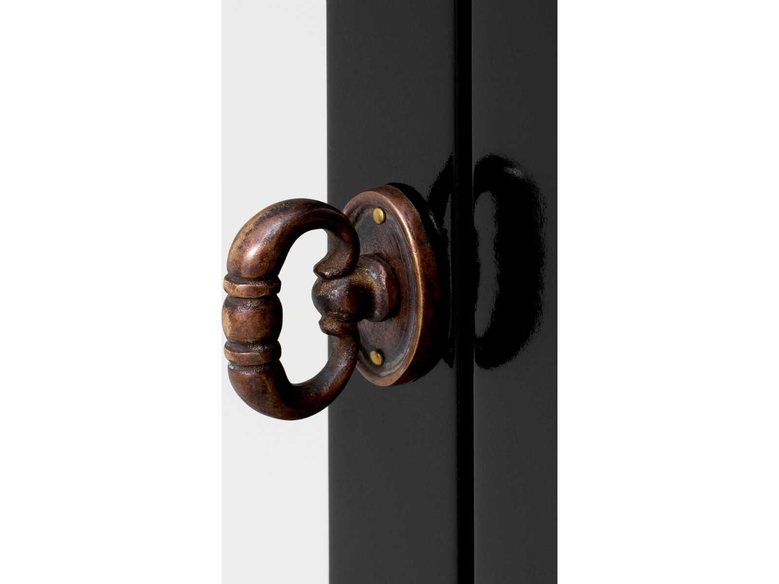 Eichholtz Gala Hardwood Black Clear Glass Display Cabinet