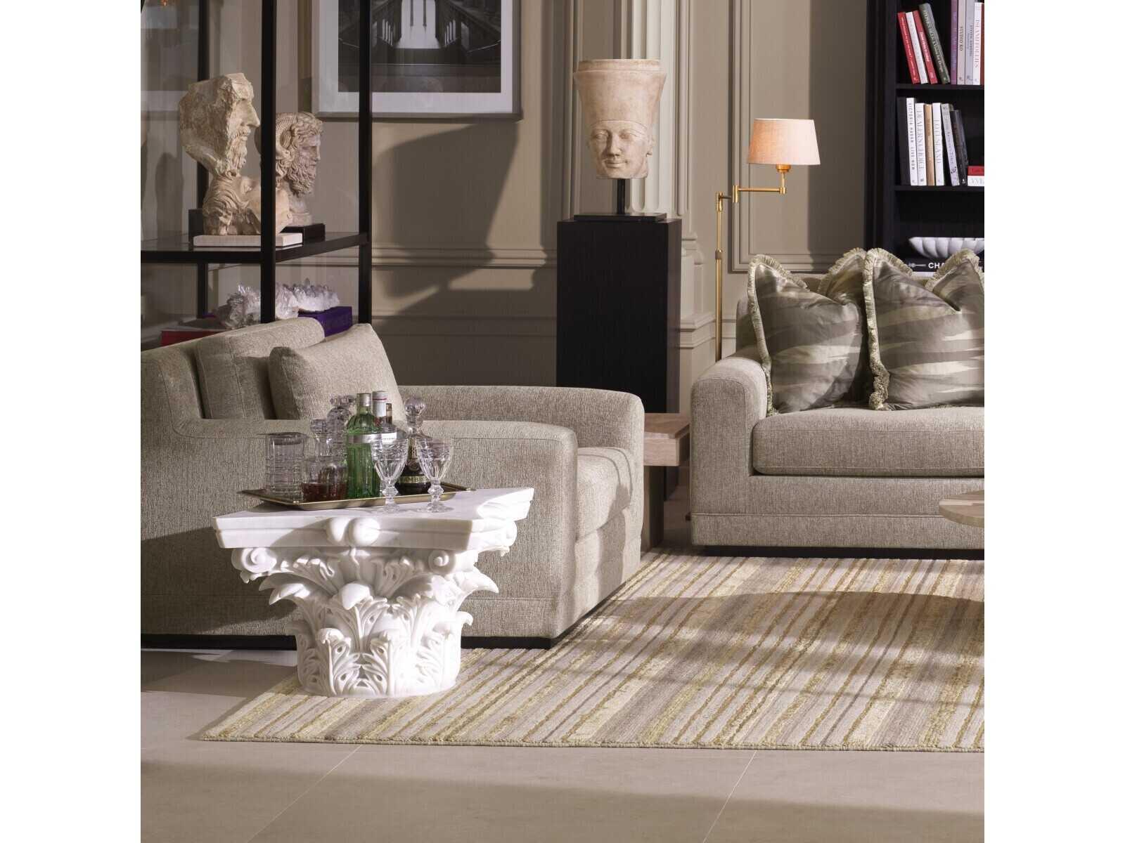 Eichholtz Acanthus Square White Marble Coffee Table