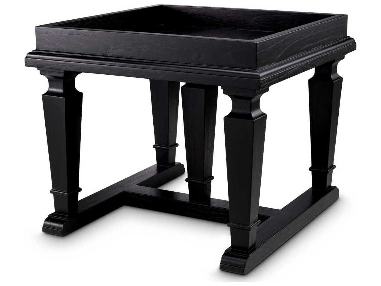Eichholtz Americana Square Wood Black Veneer End Table