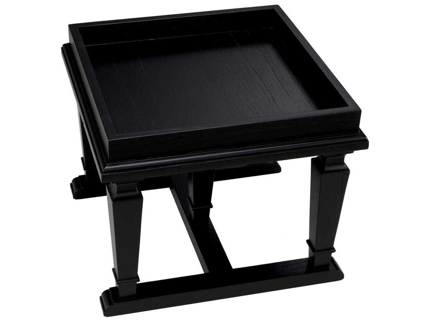 Eichholtz Americana Square Wood Black Veneer End Table