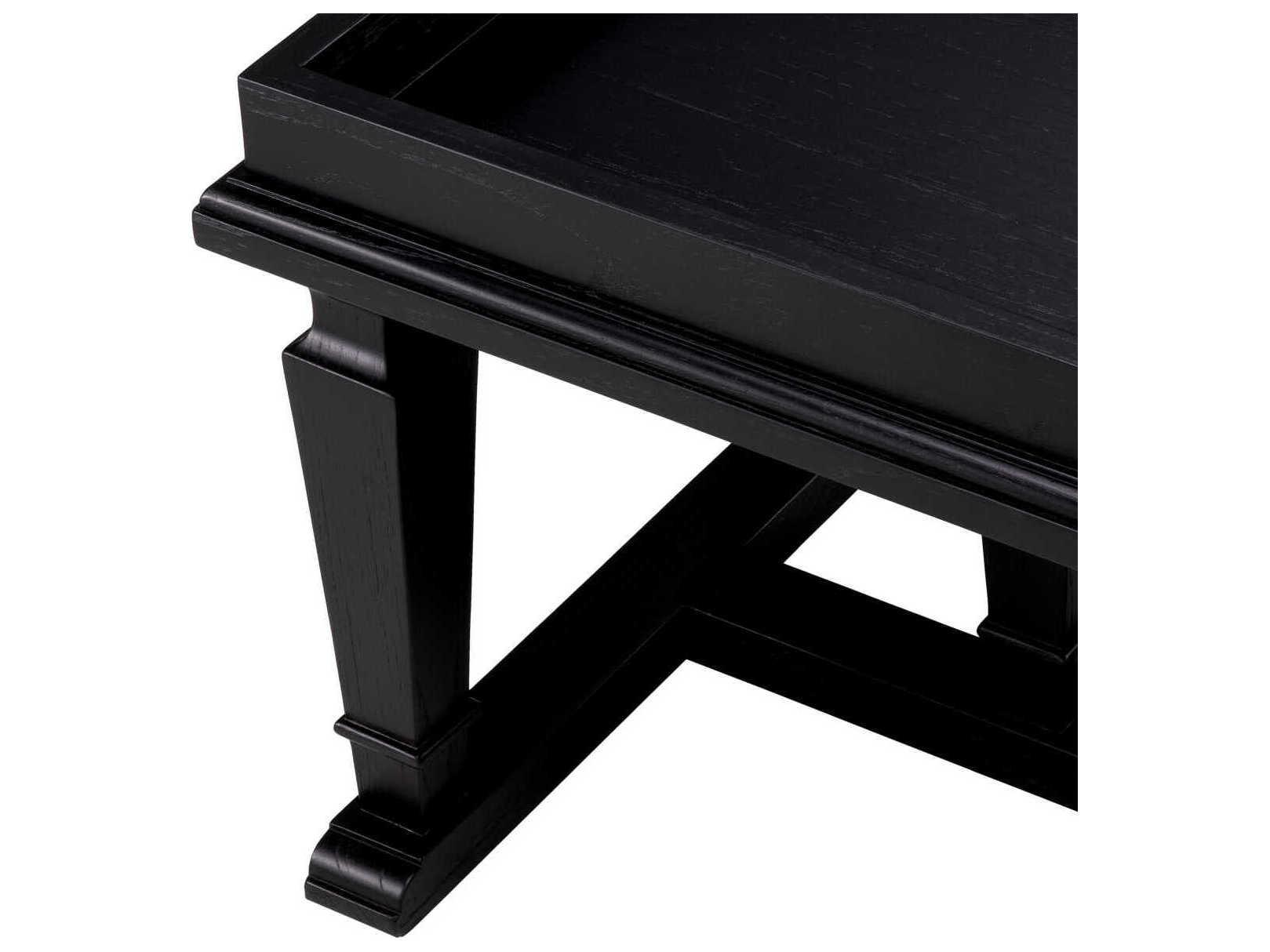 Eichholtz Americana Square Wood Black Veneer End Table
