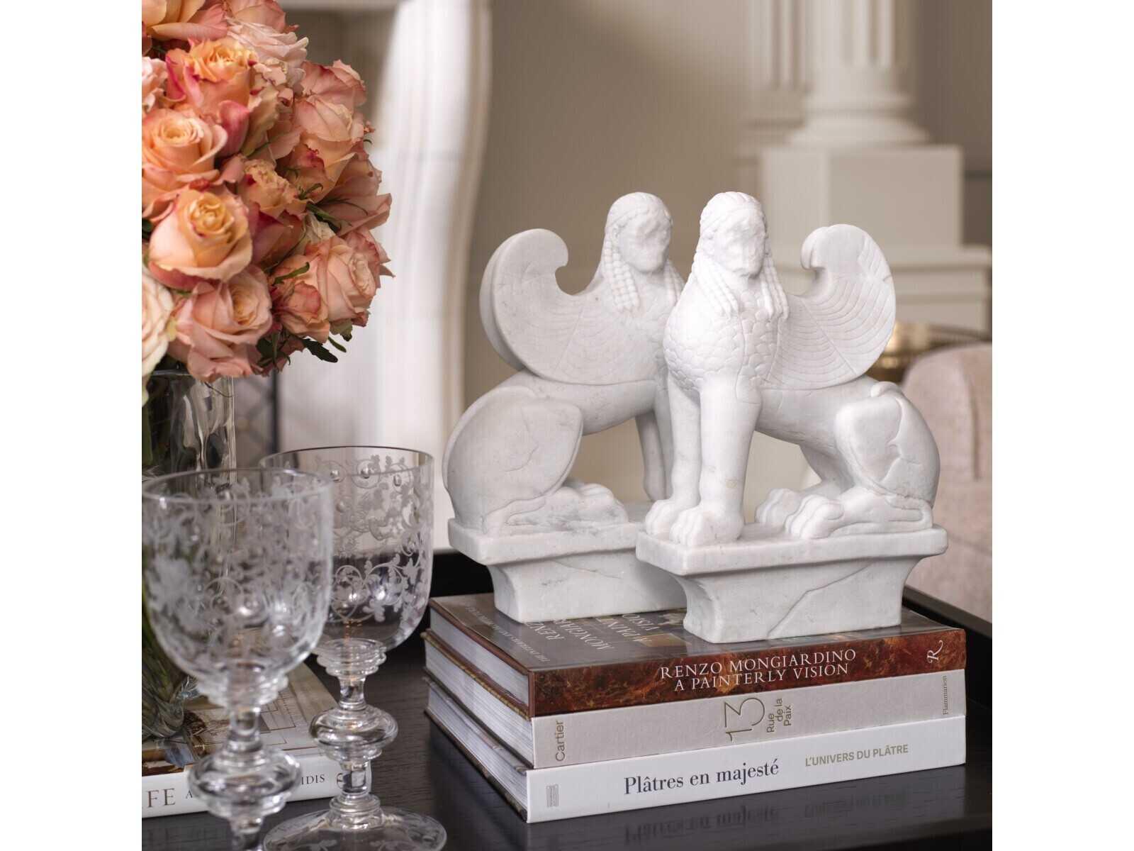Eichholtz Book Ends White Marble Bookend Set of 2